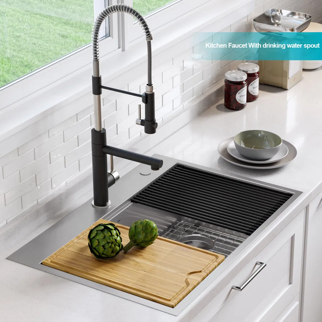 Purified Water Kitchen Faucet Pull Down Spray Head 360 Rotate Mixer Tap Deck Mount Drinking Water Torneira Crane