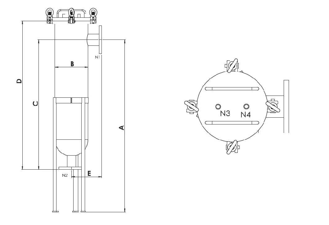 Stainless Steel 304 Single / Multi-Round Bag Filter Szie 1 / Size 2with Full Sizes Available