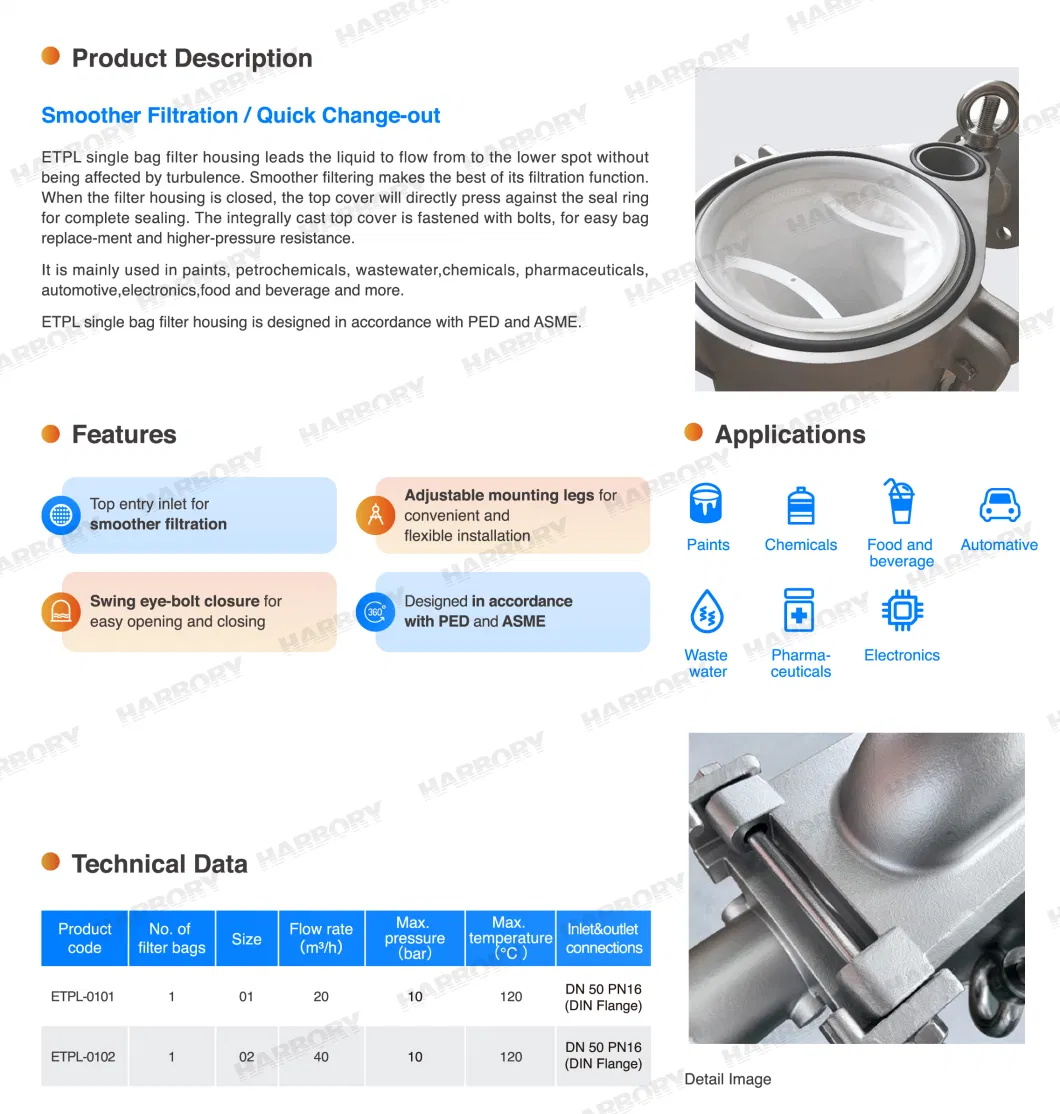 Liquid Oil Wine Beer Paint Filtration Machine Cartridge Bag Filter Housing Multi Stainless Steel Water Bag Filter Housing